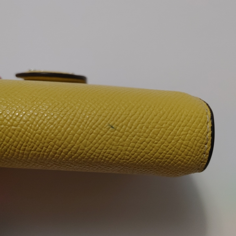Coach Medium Corner Zip Wallet Yellow/Silver - Picture 11 of 13
